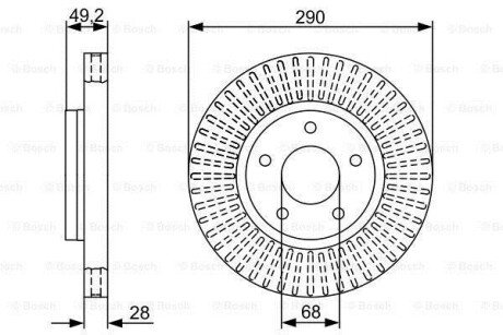 Тормозной диск NISSAN Quest/Pathfinder F'3,5'03>> BOSCH 0986479V48