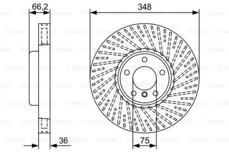 Диск гальмівний перед правий BMW 5 (F07, F10, F11, F18), 6 (F12, F13, F06), 7 (F01, F02, F03, F04) BOSCH 0 986 479 W20