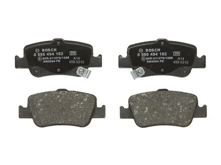 Комплект тормозных колодок, дисковый тормоз BOSCH 0986494182