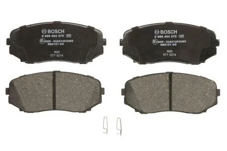 Комплект гальмівних колодок, дискове гальмо BOSCH 0986494375