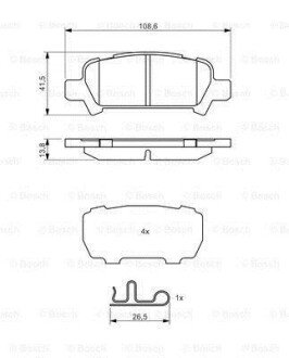 P_Гальмівні колодки дискові Subaru Forester SF, SG, Impreza "R BOSCH 0986494445