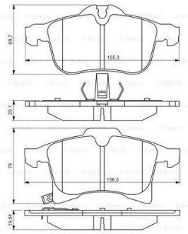 Тормозные колодки дисковые перед Opel Astra H/Meriva 03- BOSCH 0 986 494 513 (фото 1)