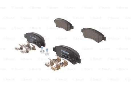 Комплект гальмівних колодок передн (з комплектуючими з шумопоглинаючою пластиною), DS DS 3 CITROEN BOSCH 0986494623