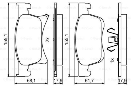 ГАЛЬМІВНІ КОЛОДКИ, ДИСКОВІ BOSCH 0 986 494 823