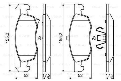 ГАЛЬМІВНІ КОЛОДКИ, ДИСКОВІ BOSCH 0986494824