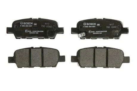 Комплект гальмівних колодок, дискове гальмо BOSCH 0986494857