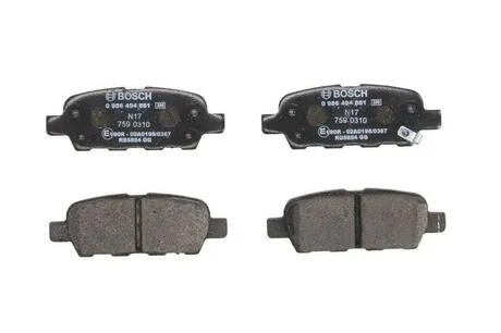 Комплект гальмівних колодок, дискове гальмо BOSCH 0986494861