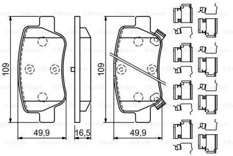 ДИСКОВI КОЛОДКИ ЗАДНI BOSCH 0 986 494 933