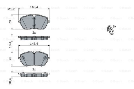 ДИСКОВI КОЛОДКИ ПЕРЕДНI BOSCH 0 986 494 946