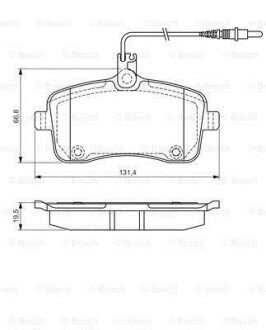 P_Гальмівні колодки дискові PEUGEOT 407 \'\'F \'\'1,6-2,0 \'\'04-10 PR2 BOSCH 0986495091 (фото 1)