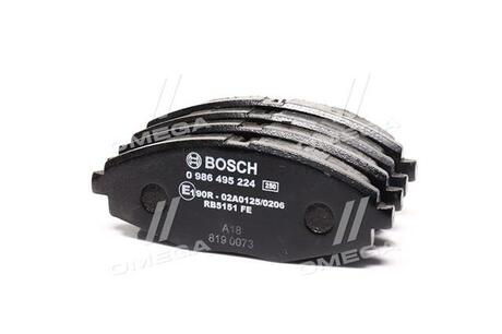 Комплект тормозных колодок, дисковый тормоз BOSCH 0986495224 (фото 1)