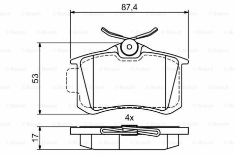 Тормозные колодки дисковые задние BOSCH 0986495455 (фото 1)