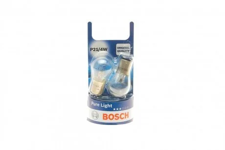 Автолампа Pure Light P21/4W BAZ15d 4W 21W прозора BOSCH 1987301015