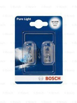 Автолампа Pure Light W16W W2,1x9,5d 16 W прозрачная BOSCH 1987301049