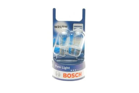 Автолампа Pure Light W21/5W W3x16q 5 W 21 W прозрачная BOSCH 1987301079