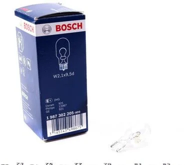 Автолампа Pure Light W16W W2, 1x9, 5d 16 W прозора BOSCH 1987302205