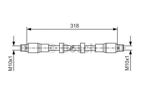 Тормозной шланг AUDI A6 "F "04-11 BOSCH 1987476247 (фото 1)