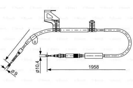 Тормозной трос 1958mm AUDI A6 \'\'RL\'\'97-04 BOSCH 1987477603