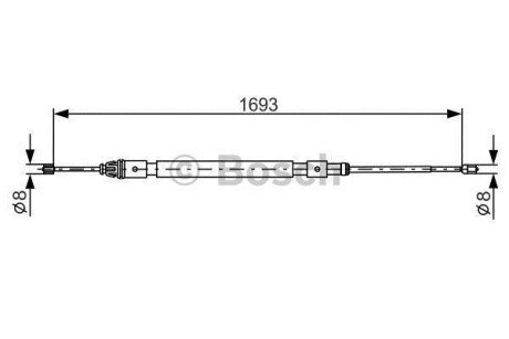 Трос ручного гальма BOSCH 1 987 477 993