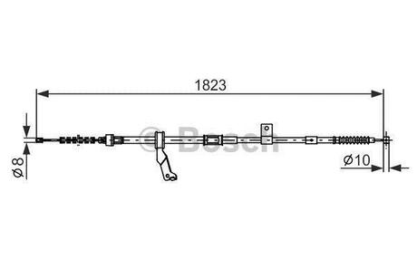 Тормозной трос 1823mm TOYOTA Avensis T25 \'\'RR BOSCH 1987482297 (фото 1)