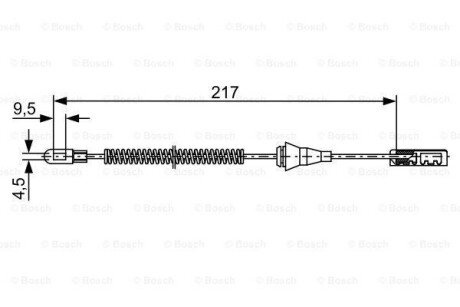 Трос стояночного тормоза opel corsa c (00-06) BOSCH 1987482461