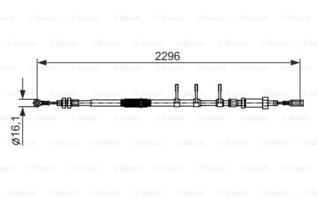 Трос ручного гальма BOSCH 1 987 482 595