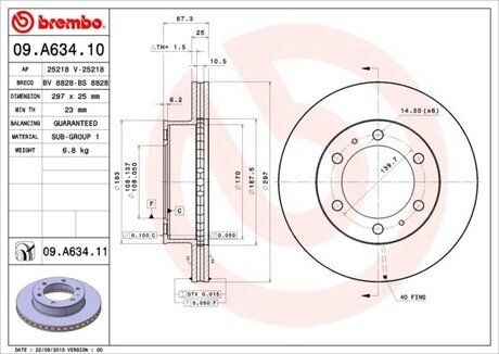 Гальмівний диск BREMBO 09.A634.10