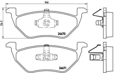 Тормозные колодки перед Ford Maverick 01- BREMBO P24085