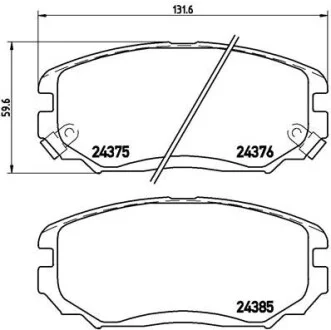 Гальмівні колодки комплект. BREMBO P30 038