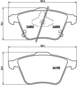 Тормозные колодки дисковые BREMBO P49038