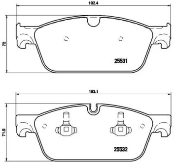Гальмівні колодки дискові BREMBO P50102