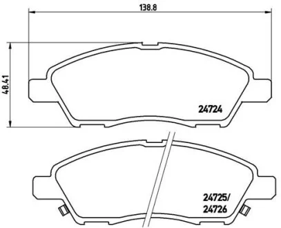 Гальмівні колодки комплект. BREMBO P56 070