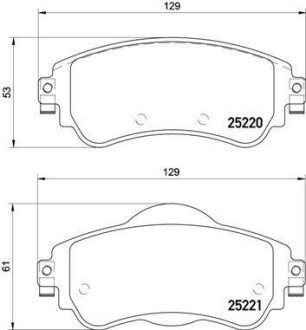 Комплект тормозных колодок из 4 шт. дисков BREMBO P61105