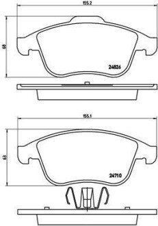 Гальмівні колодки комплект. BREMBO P68 047