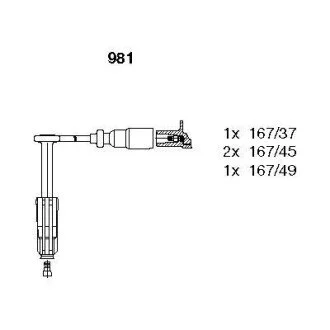 Комплект вв проводів MERCEDES W202 "1,8-2,0 "93-00 BR981 BREMI 981