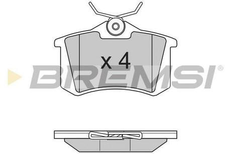 Тормозные колодки зад. Caddy III/IV/Passat/Audi A4/A6 (Lucas) BREMSI BP2807 (фото 1)