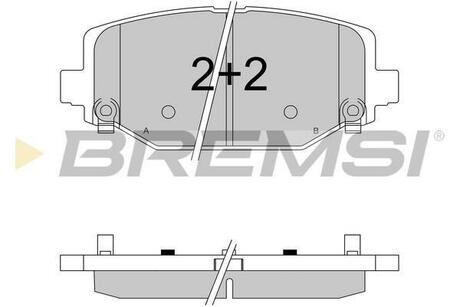Тормозные колодки зад. Fiat Freemont 11-/Dodge Caravan 08- (130.1x55.2x17.1) BREMSI BP3544 (фото 1)