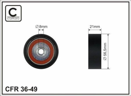 56,5x8x21 Ролик паска приводного Renault Kangoo/Clio 1.2 98- CAFFARO 36-49