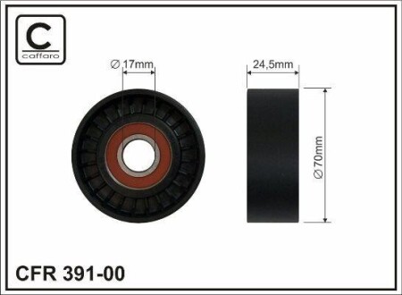 70x17x245 Ролик паска приводного Toyota Yaris 1,4D CAFFARO 391-00