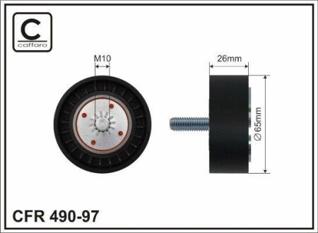 65x10x26 Паразит. ролик паска генераторного Chevrolet Captiva, Cruze, Lacetti / Opel Antara 2.0 06- CAFFARO 490-97