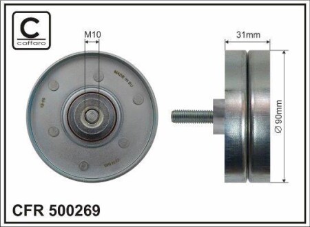 90x10x29,5 metal Ролик паска приводного Ford 1.8TDCI 99- + AC CAFFARO 500269