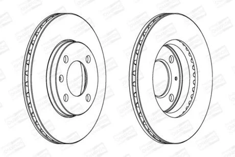 Гальмівний диск передній Audi 80 / Seat Cordoba, Ibiza, Toledo / VW Golf, Jetta, Passat CHAMPION 561178CH
