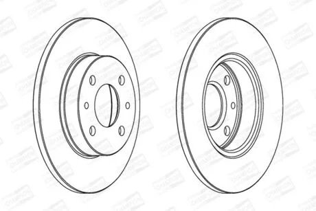 Диск тормозной передний/задний (кратно 2шт.) Fiat 500 (07-)/Ford Ka (08-16) CHAMPION 561380CH