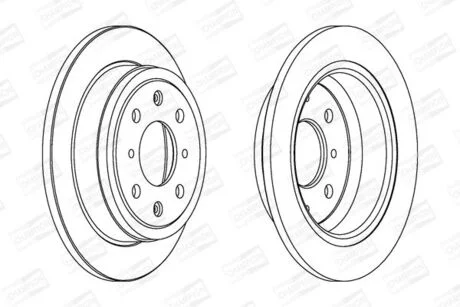 Тормозной диск задний Honda Accord III, Civic IV, V, VI, Concerto, CRX II, Prelude III / Rover CHAMPION 561383CH