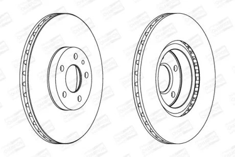 Диск гальмівний передній (кртано 2) Fiat Doblo (07-) CHAMPION 561520CH