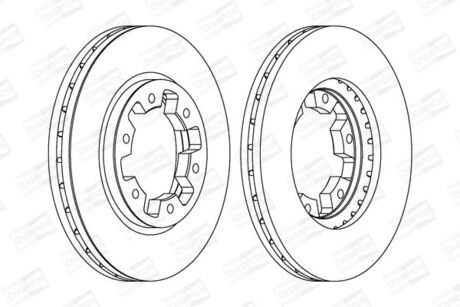 Диск гальмівний передній Ford Maverick 93-16, Nissan Pickup/Terrano 97-20/86-07 CHAMPION 561523CH