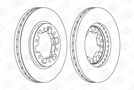 Диск тормозной передний Ford Maverick 93-16, Nissan Pickup/Terrano 97-20/86-07 CHAMPION 561523CH
