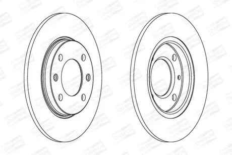 Гальмівний диск задній Citroen Saxo, Xsara / Peugeot 106, 206, 306, 309 CHAMPION 561555CH