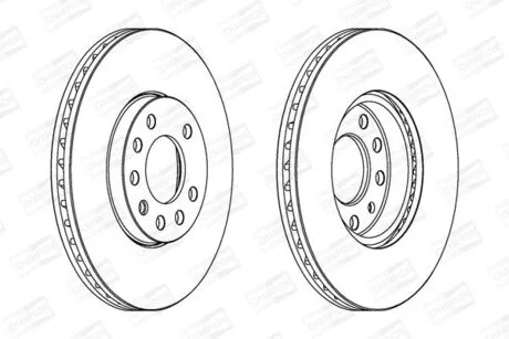 Тормозной диск передний Opel Vectra B, Calibra A / Chevrolet Astra, Vectra CHAMPION 561960CH