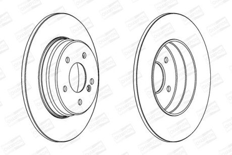 Гальмівний диск задній Mercedes C-Class (W202, W203, S203), CLC, CLK, E-Class (W210), SLK (R171) CHAMPION 562014CH